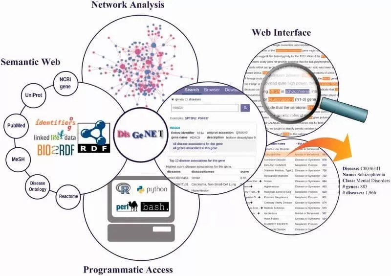 Figure 2. The main features of the DisGeNET discovery platform (Piñero et al., 2015)